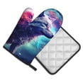 thumbnail image 2 of Bingfone Starry Multicolored Wolf Print Oven Mitts Pot Holders Set 2 PCS for Kitchen for Cooking Grilling Baking BBQ Pot Holders Cook Essentials, 2 of 7