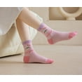 thumbnail image 4 of Kids Cotton Crew Socks - 5 Pairs of Cute and Cozy Ankle Socks for Girls – Warm and Breathable - Fits 1-12 Years Old, 4 of 6