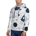 thumbnail image 3 of Salouo Cartoon Planets Pattern Men's Fall Hoodie Sweatshirt,Sport Hoodie with Pockets for Men Pullover Casual Hooded Sweatshirt-Large, 3 of 7