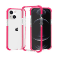 thumbnail image 2 of Hybrid Case Compatible with Apple iPhone XR Slim Hybrid Transparent Rubber Gummy Gel Hard PC Silicone TPU Color Bumper Frame Cover [ Clear / Hot Pink ], 2 of 4