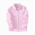thumbnail image 3 of WXFAZCVU Boys Dress Shirts Kids Lines Long Sleeved Button Down Shirt Versatile Daily Wear Size 13-14 Years, 3 of 4