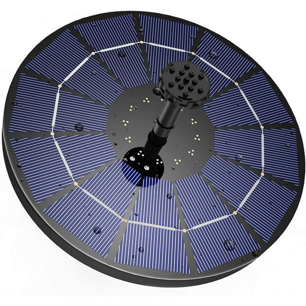 Fuente solar flotante para exteriores de 3,5 W, bomba solar para estanque con batería y 6 boquillas, ideal para bebederos de pájaros, acuarios, jardines y fuentes.