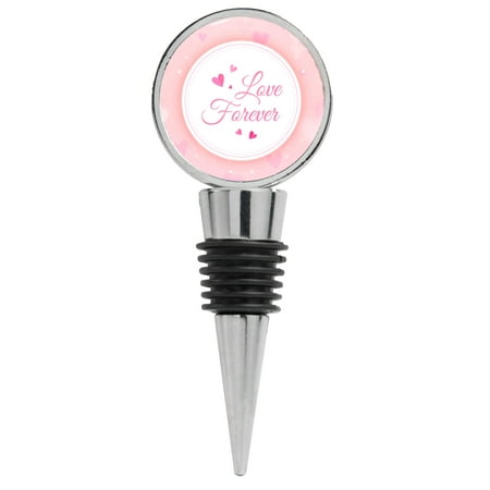 

Love Forever with Hearts within a White Circle Wine Stopper