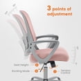 thumbnail image 7 of Atilioo Ergonomic Office Chair, Comfy Desk Chair with Adjustable Height & Lumbar Support, Mesh Swivel Rolling Computer Chair with Armrests for Adults, Pink, 7 of 7