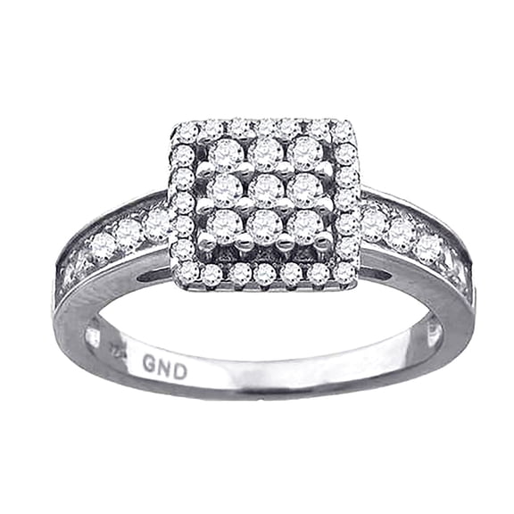 925 Sterling Silver Womens Cubic Zirconia Square Head Fashion Ring Size 9 Ring for Women - 3.0 Grams