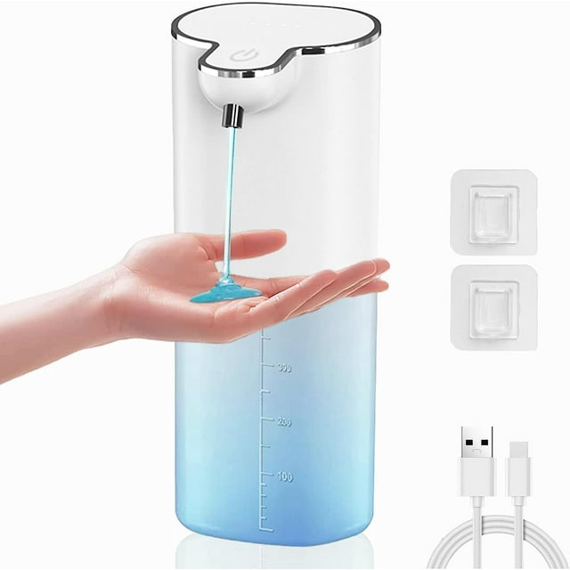 Dispensador automático de jabón líquido, dispensador de jabón de pared, recargable por USB, dispensador de jabón para manos y platos sin contacto, bomba impermeable para baño