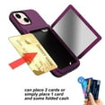 thumbnail image 2 of iPhone 13 Case with Tempered Glass Screen Protector, Dteck Wallet Case Credit Card Holder & Hidden Mirror, Heavy Duty Shockproof Protective Case for iPhone 13 6.1 inch,Purple, 2 of 5
