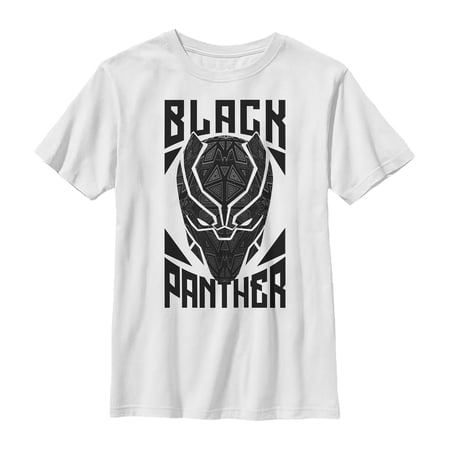 Boy s Marvel Black Panther Decorative Mask Graphic Tee White Large