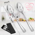 thumbnail image 3 of Sangdo Valentines Gifts Engraved Coffee Spoon 2pcs Anniversary Wedding Engagement Gifts for Couple Him Her, His and Hers Gifts, Let's Have Coffee Together Forever, 3 of 9