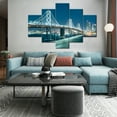 thumbnail image 3 of TISHIRON 5PCS Framed Canvas Wall Art Set,60"x40" Oakland Bay Bridge Canvas Art Decor, 3 of 7