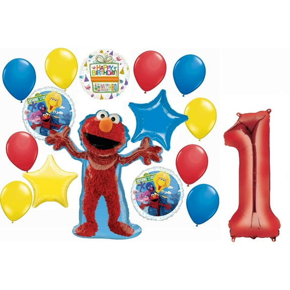 Elmo and Friends 1st Birthday Party Supplies Balloon Bouquet Decorations