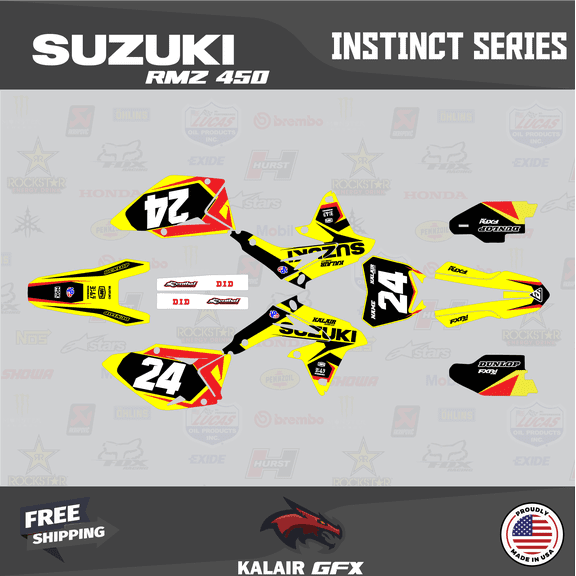 Kalair GFX Graphics Kit for Suzuki RMZ450 (2008-2017) Instinct Series