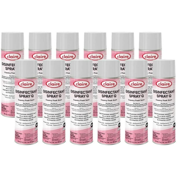 Claire CL100112pk Disinfectant Spray Q Country Fresh Scent; 17 Oz. 12