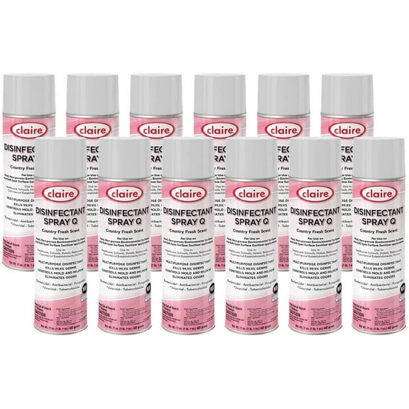 Claire Multipurpose Disinfectant Spray, Country Fresh Scent, 17oz 12/Carton (C1001)