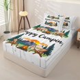 thumbnail image 2 of Homewish Happy Camping Zipper Twin Comforter Sets with Fitted Sheet and 2 Pillowcases For Camper Lover,Old Bran Door Zipper Bedding Set For Kids,Reversible,4-Piece, 2 of 7