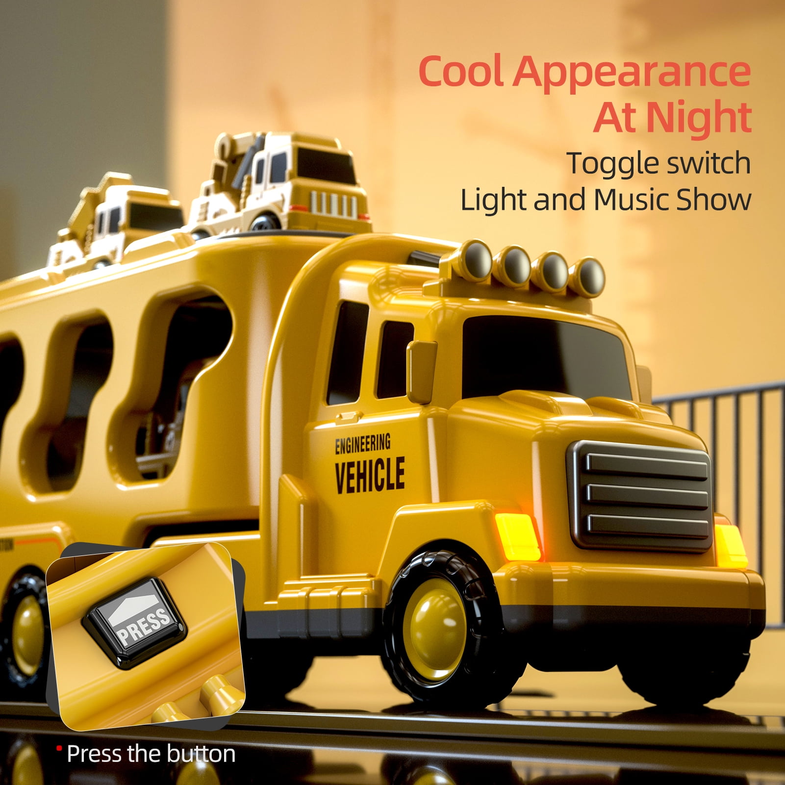 Lucky Doug Truck Toys for Kids Boys, Car Set Boys Toys Ages 2-5, Birthday Gift for 1 2 3 Years Boys