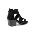 thumbnail image 3 of Perforated Women's Open Toe Block Heel Booties in Black, 3 of 3