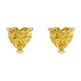 thumbnail image 3 of 14K Solid Gold Screw Back Stud Earrings for Women | 1.5 cttw Heart Cut Natural Citrine | Yellow Gold, 3 of 5