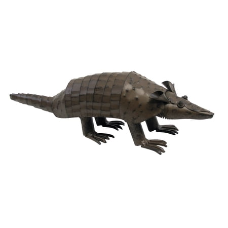 Rustic Metal Armadillo Statue Figure Southwestern Lawn Ornament Garden Art Outdoor Yard Decor