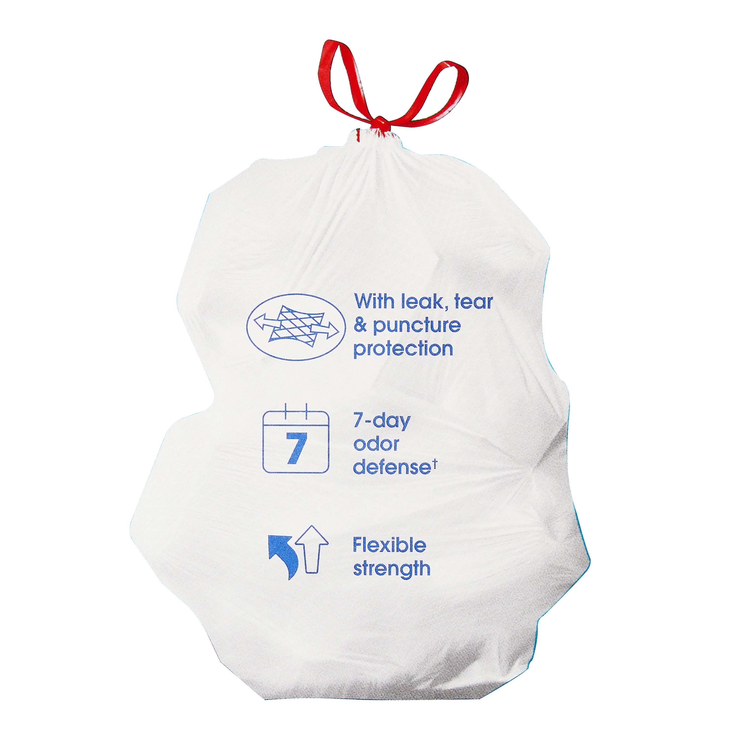 Great Value Strong Flex 13-Gallon Drawstring Tall Kitchen Trash Bags,  Unscented, 40 Bags - DroneUp Delivery