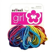Girl Ponytail Holder Elastics Assorted Colors 2 mm - 100 Bands