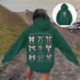 thumbnail image 2 of Arlun Women's Hoodies Sweatshirts Casual Drop Shoulder Cute Cross Graphic Printed Long Sleeve Hooded Tops Loose Comfy Drawstring Pullovers with Pocket Dark Green XXL, 2 of 7