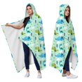 thumbnail image 2 of Wearable Blanket,LightGreen Dinosaurs Clouds Trees Pattern Hooded Wearable Flannel Blanket for Adults & Teens,Winter Poncho Shawl Wrap Cape Cozy Anti-Pill,50"x60", 2 of 5