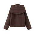 thumbnail image 6 of Uaswgudfs Women's Quilted Puffer Jacket Stand Collar Detachable Scarf Long Sleeve Casual Outerwear Brown M, 6 of 6