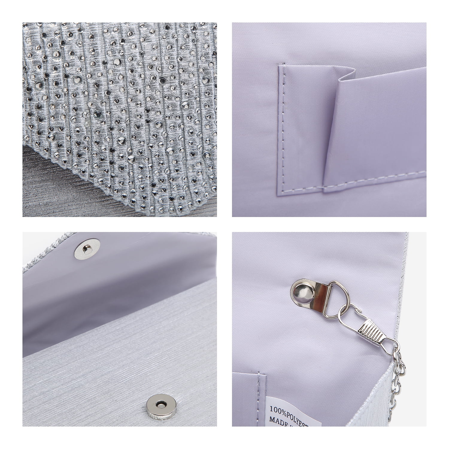 Dasein Women's Evening Bags Envelope Handbag Party Prom Clutch Purse Shoulder Cross Body Bag