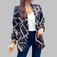 thumbnail image 3 of Chaqueta de traje con frente abierto,Chaqueta de traje estampada para mujer Chaquetas de oficina ajustadas para mujer Chaqueta de traje de oficina estampada Aspecto llamativo, 3 of 6