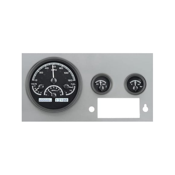 Dakota Digital 55 - 86 Jeep CJ VHX Analog Dash Gauges System Instruments Black Alloy White VHX-55J-K-W