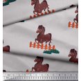 thumbnail image 2 of Soimoi Tissu Poly Georgette Imprimé Cheval pour Enfants au Mètre, 52 Pouces de Large, 2 of 3