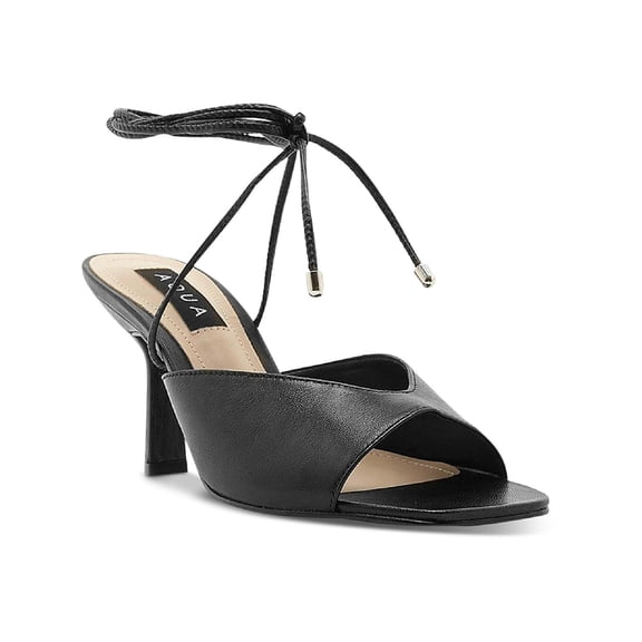 Aqua Womens Sandalia Square Toe Ankle Wrap Heels