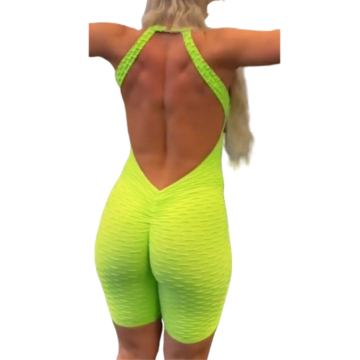 FeMereina FeMereina Women Bodycon Jumpsuit Bodysuit Gym Workout