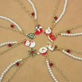 thumbnail image 4 of Cute Style 8-Piece Set Adjustable Imitation Pearl Alloy Chain with Christmas Charms Including Tree, Santa, Snowflake, Reindeer Pendants - Festive Jewelry Gift for Men and Women 7.08inch, 4 of 6