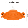 thumbnail image 2 of Clamp-type water filter, adjustable silica gel water filter - Compact clamp-type food water filter - Suitable for pots, pans, bowls, and plates - Can be used to drain pasta and vegetables - Orange, 2 of 9