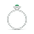 thumbnail image 2 of ANGARA Natural Split Shank Pear Emerald and Diamond Double Halo Ring in 14K White Gold for Women (Size-6x4mm) | May Birthstone, Birthday, Anniversary, Jewelry Gift for Women | Natural Emerald Ring, 2 of 8