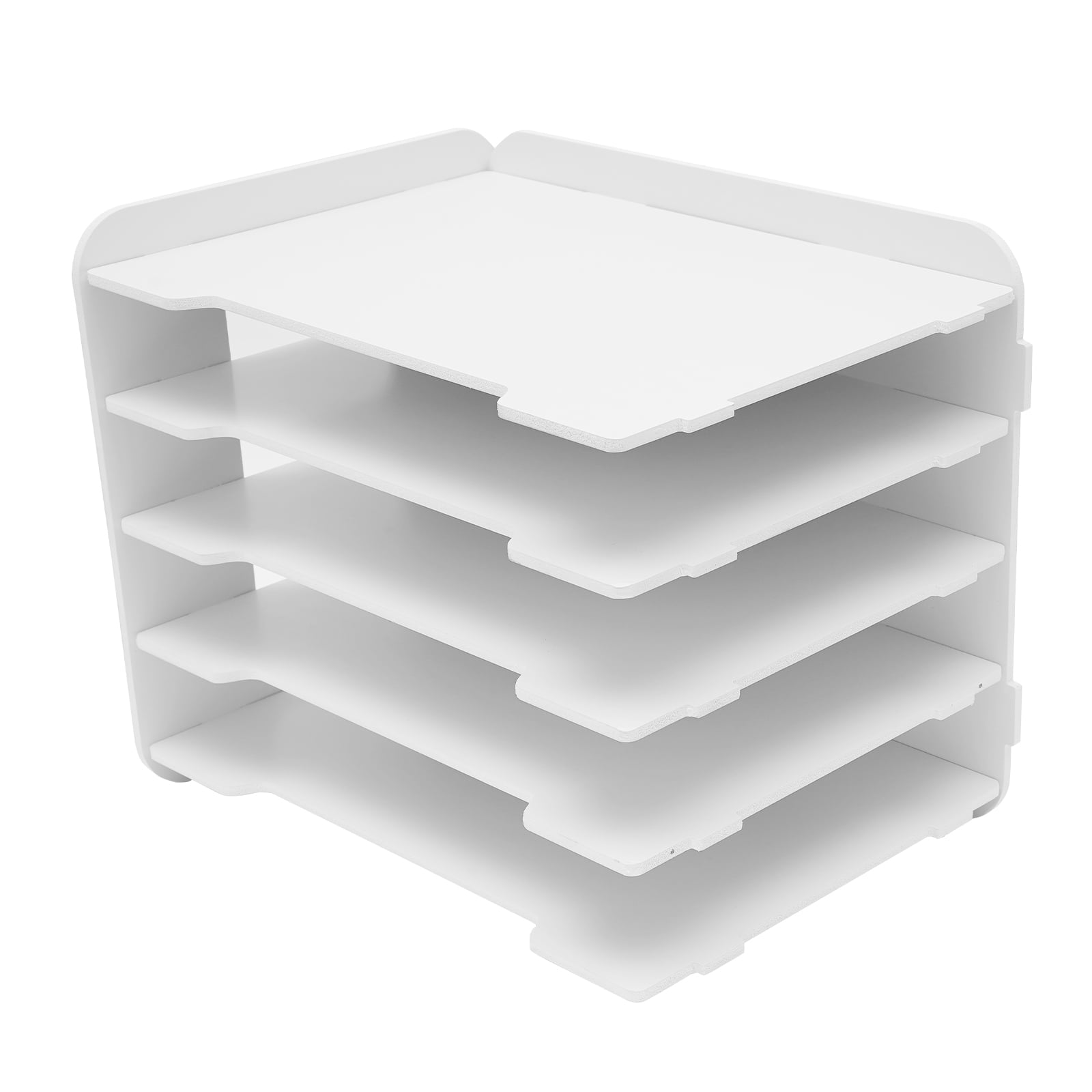 White 13inch 5-Layers Letter Tray Office Desk Organizer Paper Document Organizer File Trays  for Top Shelf, Desktop, Pen Holders