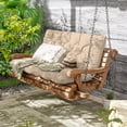 thumbnail image 7 of Kimunuk Outdoor Porch Swing Cushion, 47" X 40" X 5" Waterproof Bench Chair Replacement Cushion with 6 Ties for Patio, Sand, 7 of 7