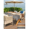 thumbnail image 5 of Outdoor Tablecloths with Umbrella Hole & Zipper, Farmhouse Haze Blue Brown 54x80 Inch Tablecloth Rectangle, Vintage Wooden Striped Waterproof Table Cloth, Patio/Pool/Picnic Table Covers, 5 of 8