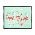 thumbnail image 2 of Stupell Industries Silly Flamingos Toilet Paper Rolls Bathroom Illustration Graphic Art Luster Gray Floating Framed Canvas Print Wall Art, Design by Amelie Legault, 2 of 5