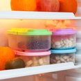 thumbnail image 2 of Contenedor de almacenamiento de alimentos de plástico de 2 rejillas Refrigerador Caja de frutas y verduras Snacks de fruta fresca Caja de almacenamiento (azul), 2 of 3