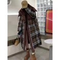 thumbnail image 2 of Abrigos largos de plumón de pato blanco al 90 % para mujer, chaqueta acolchada larga con capucha, holgada, gruesa y cálida, a cuadros, para invierno, 2024, 2 of 4