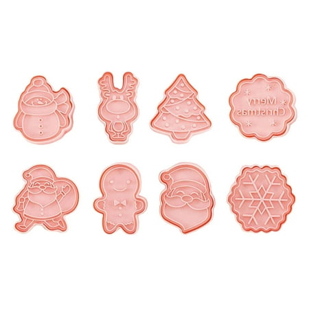 

Xmas Cookie Making Mold Creative Cookie Mold Baking Mold Xmas Baking Molds Christmas Cookie Baking Mold8Pcs Christmas Theme Molds Lovely Cookie Candy Molds Lovely DIY Molds (Pink)