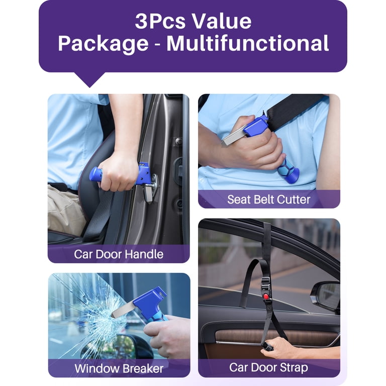 KEKOY 3 Pack Car Door Handle for Elderly, 4 in 1 Multifunctional