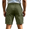 thumbnail image 4 of CCRFTGI Cargo Shorts for men With Elastic Drawstring Waist Lightweight Breathable Casual Work Shorts with Multi-Pockets Relaxed Fit Summer Shorts Army Green 2XL, 4 of 5