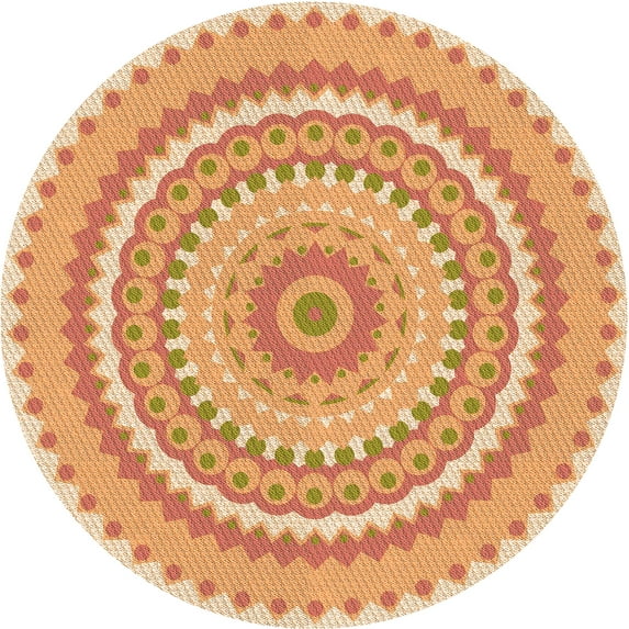Ahgly Company Machine Washable Indoor Square Transitional Pumpkin Orange Area Rugs, 3' Square