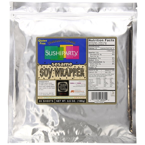 Yamamotoyama Emballage de Soja pour Fête Sushi, Sésame, 20 Unités, Sac de 3,5 Onces