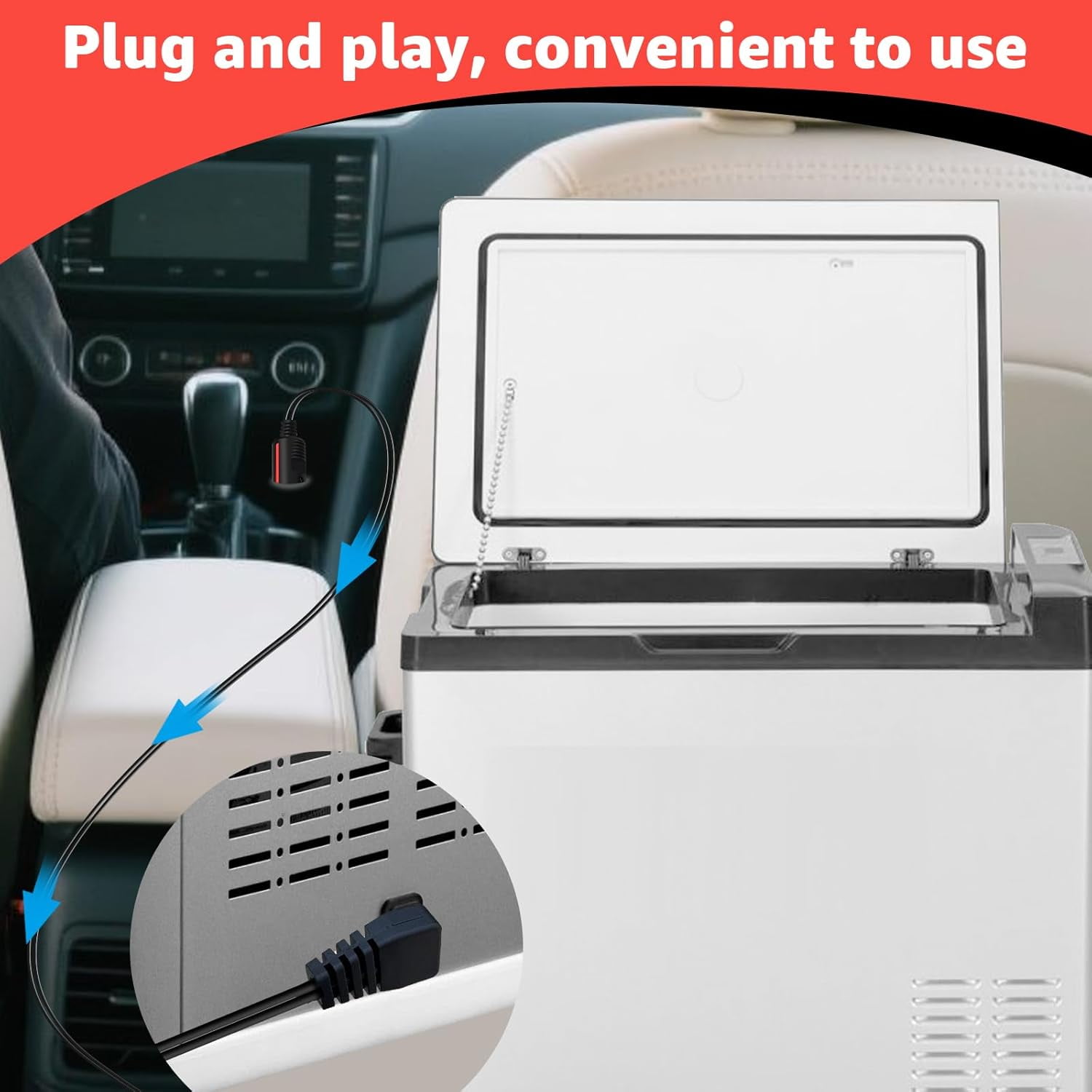 CoolStuff Car Refrigerator DC Power Cord Compatible with alpicool, Bodega, euhomy, bougeRV, ARB, ICECO, Setpower, JoyTutus for Most 12V/24V Car Refrigerator Power Cable