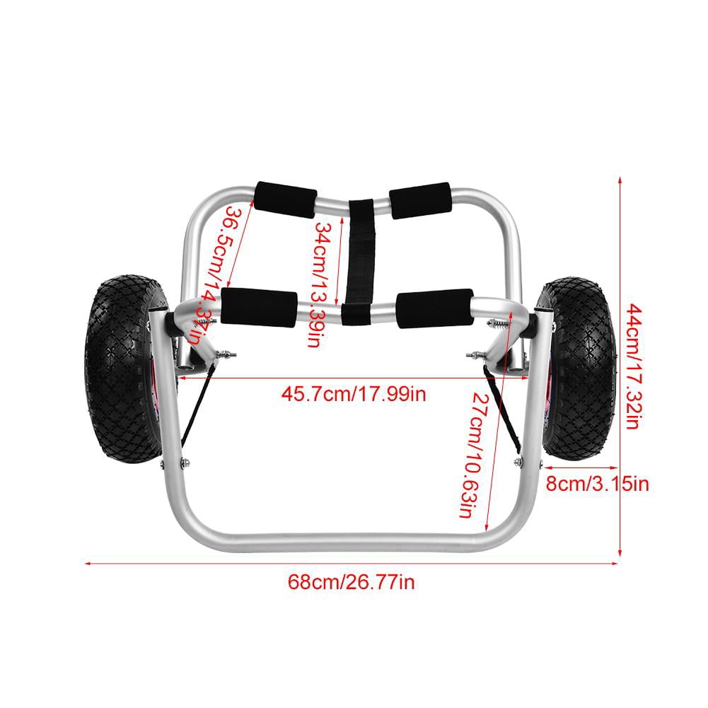 Tebru Aluminium Alloy Kayak Canoe Wheel Dolly Boat Carrier Trolley Cart Transport,Kayak Trolley, Kayak Transport Trolley